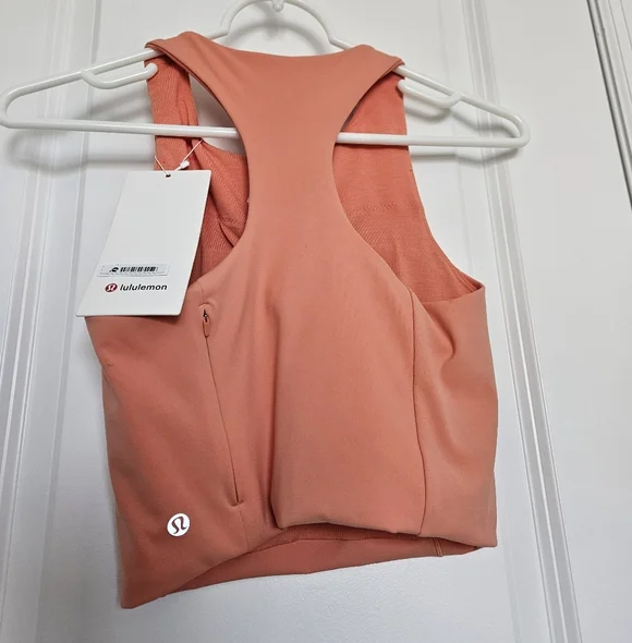 NWT Lululemon Swift Speed Cropped Tank TopB/C Cup Coral Kiss Size 2 - Picture 14 of 16